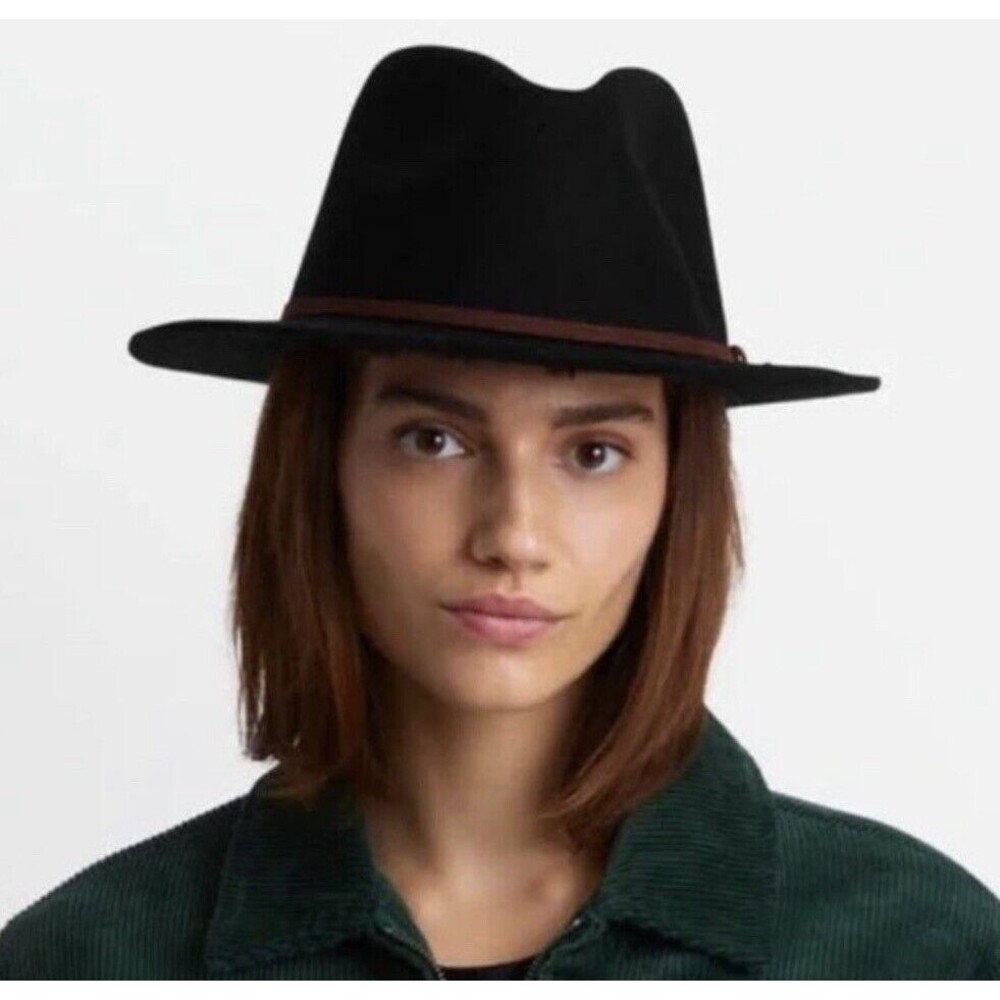 Brixton Valley Fedora Wool Hat In Black One Size New